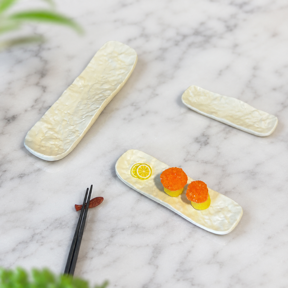 handmade clay miniature sushi plate set 1:12 scale dollhouse fdmini view 6