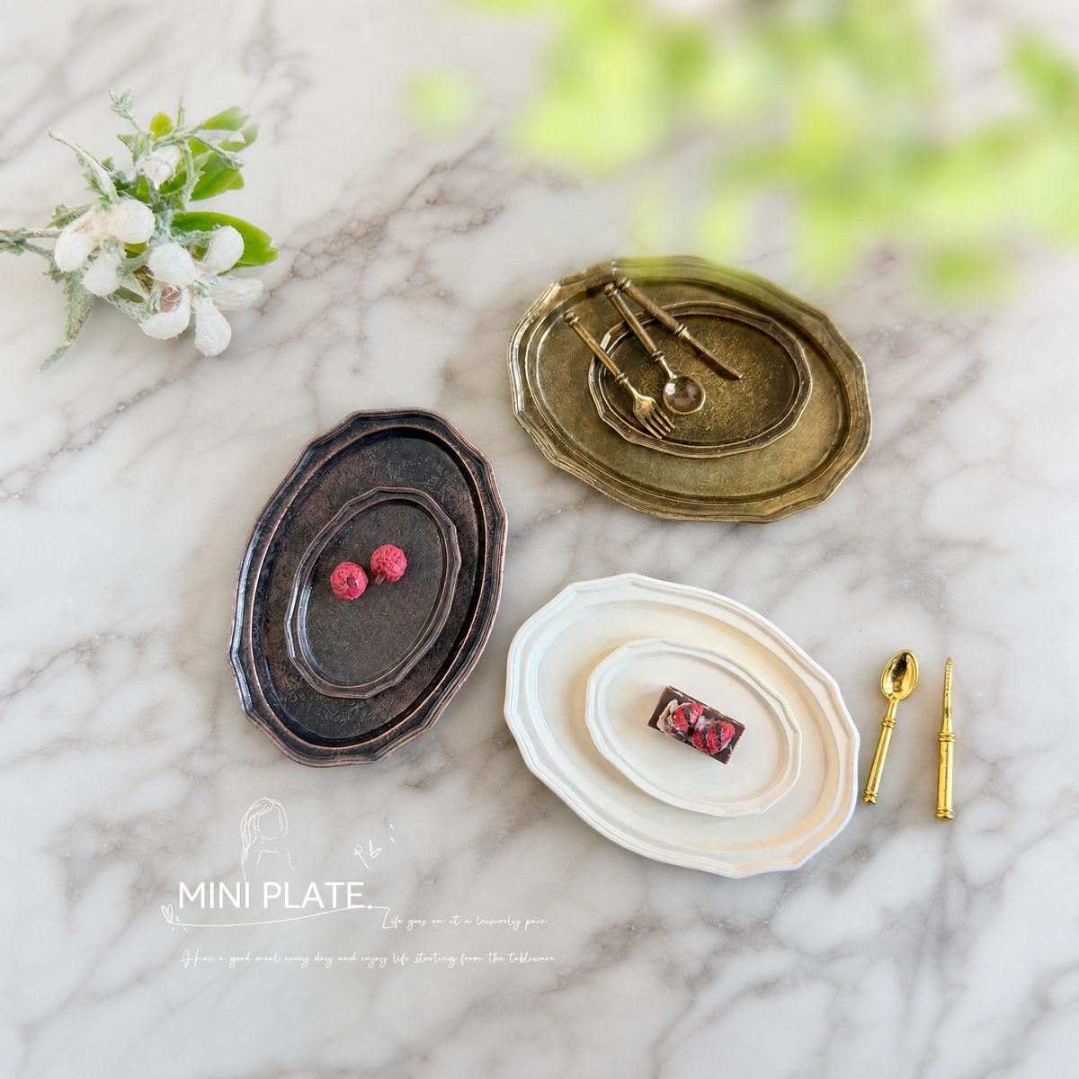 handmade clay miniature oval serving platters 1:12 scale dollhouse fdmini scale reference