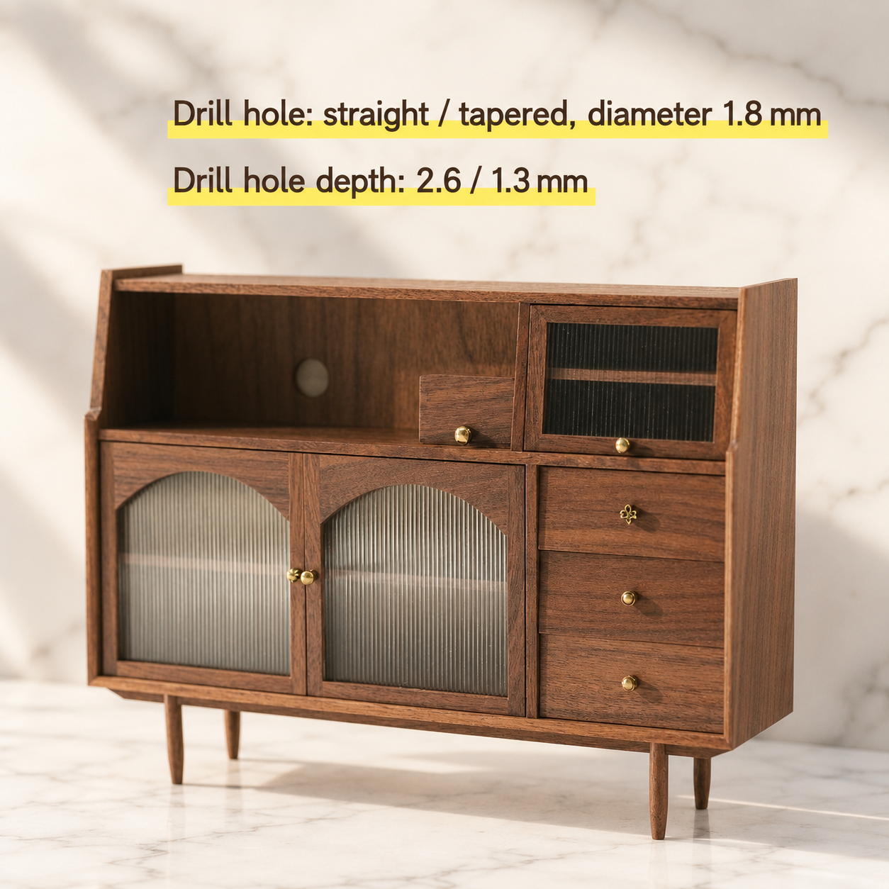 FDMINI Mini Cabinet Knob Set – 7 Styles Miniature Dollhouse Drawer Handles for 1:6 & 1:12 Furniture DIY (Black / Gold / Bronze / Copper, or Full 28-pc Set)