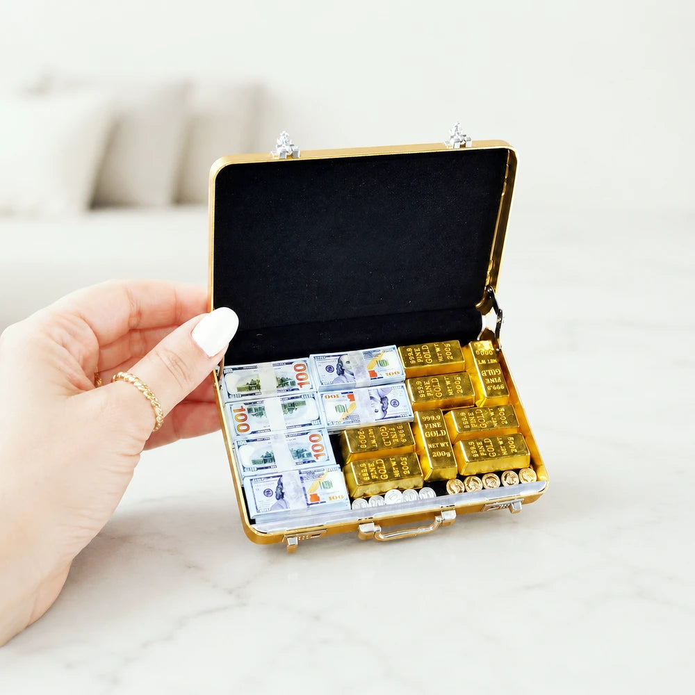 Gold Briefcase Money Set — 30pcs